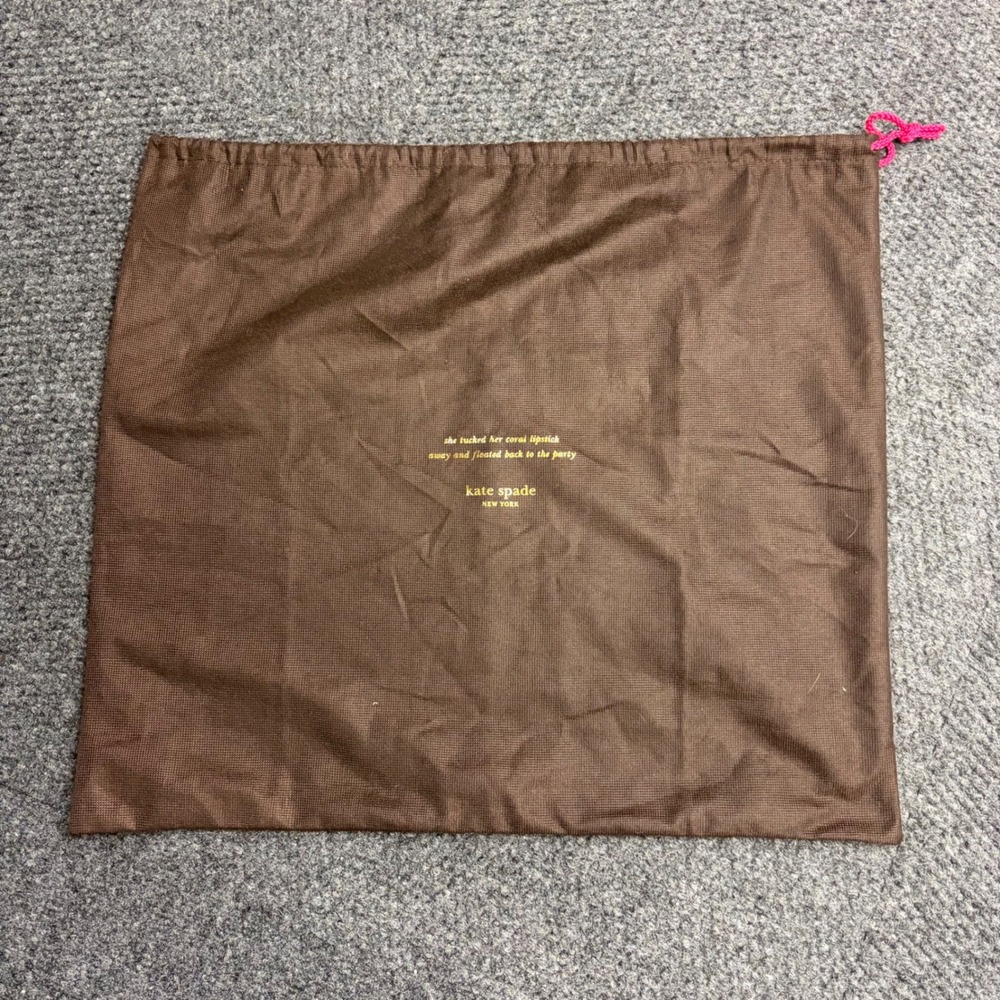 Kate Spade New York Brown Drawstring Dust Bag Large Handbag Storage Cover 20x17